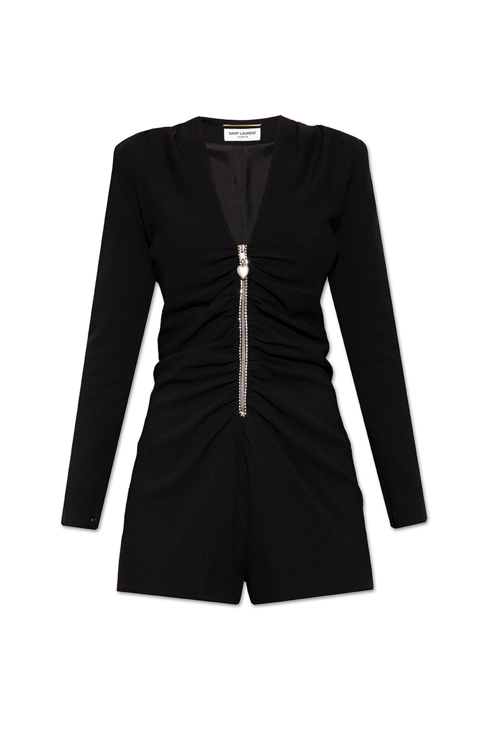 【送料&関税込】Saint Laurent Long Sleeves Jumpsuit Saint Laurent Long Sleeve Jumpsuit in Noir | FWRD